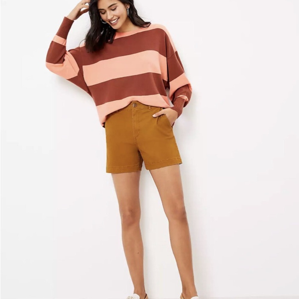 LOFT Women's Washed Twill High Waisted Shorts